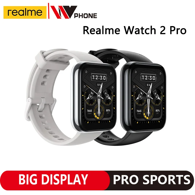  Realme Watch 2 pro 1.75" Full Screen Touch Heart Rate Blood Oxygen GPS IP68 Waterproof 14 Days Battery Life 90 Sports Modes 
