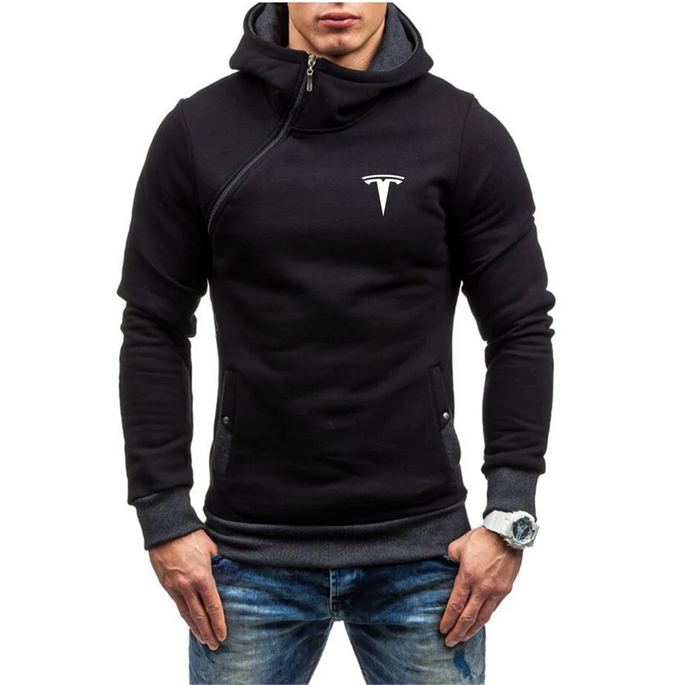 Men's Tesla Brand Hoodie Solid Streetwear Hip Hop Men's Hoodie and Sweatshirt 2022 New Coat High Street Sweatshirt men clothing red hoodie Hoodies & Sweatshirts