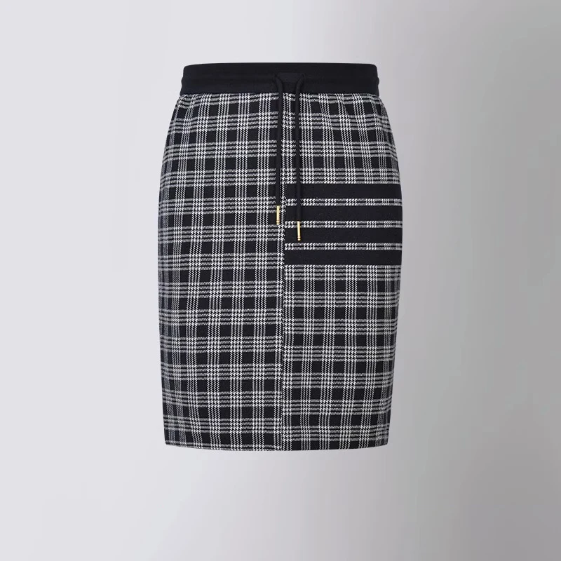 TB THOM Women's Short Skirts Plaid Pattern 4-Bar Striped Business Bag Hip Skirt Fashion Casual High Waist Sports Mini Skirts men s fashion clothing shirt loded diper diary of a wimpy kid shorts t shirt brand summer casual sports beach shorts set