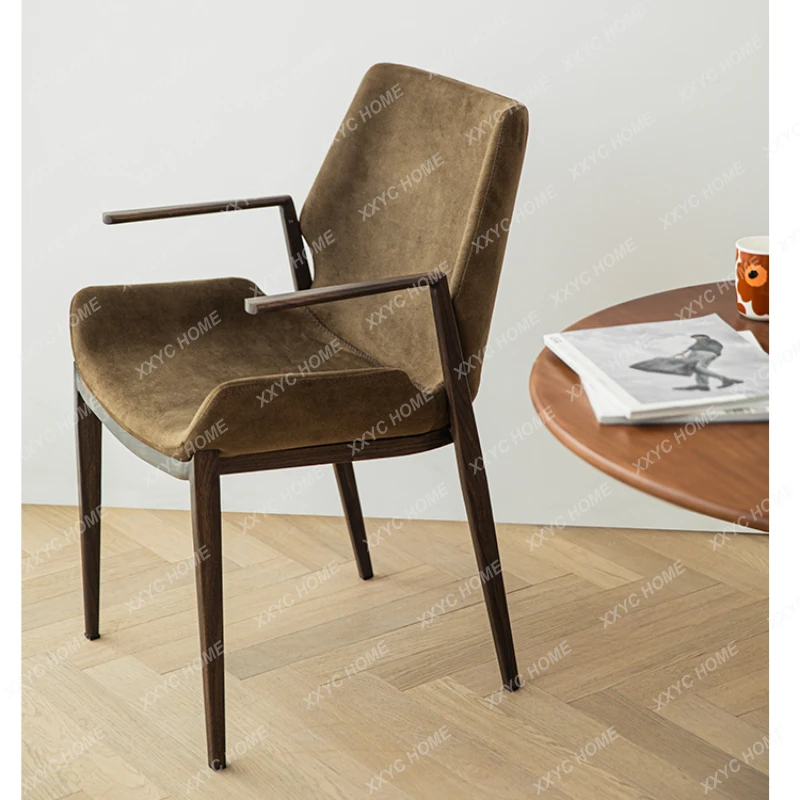 

Обеденный стул средней длины для большой квартиры, роскошный стул со спинкой и подлокотником для ресторана, офисный стул