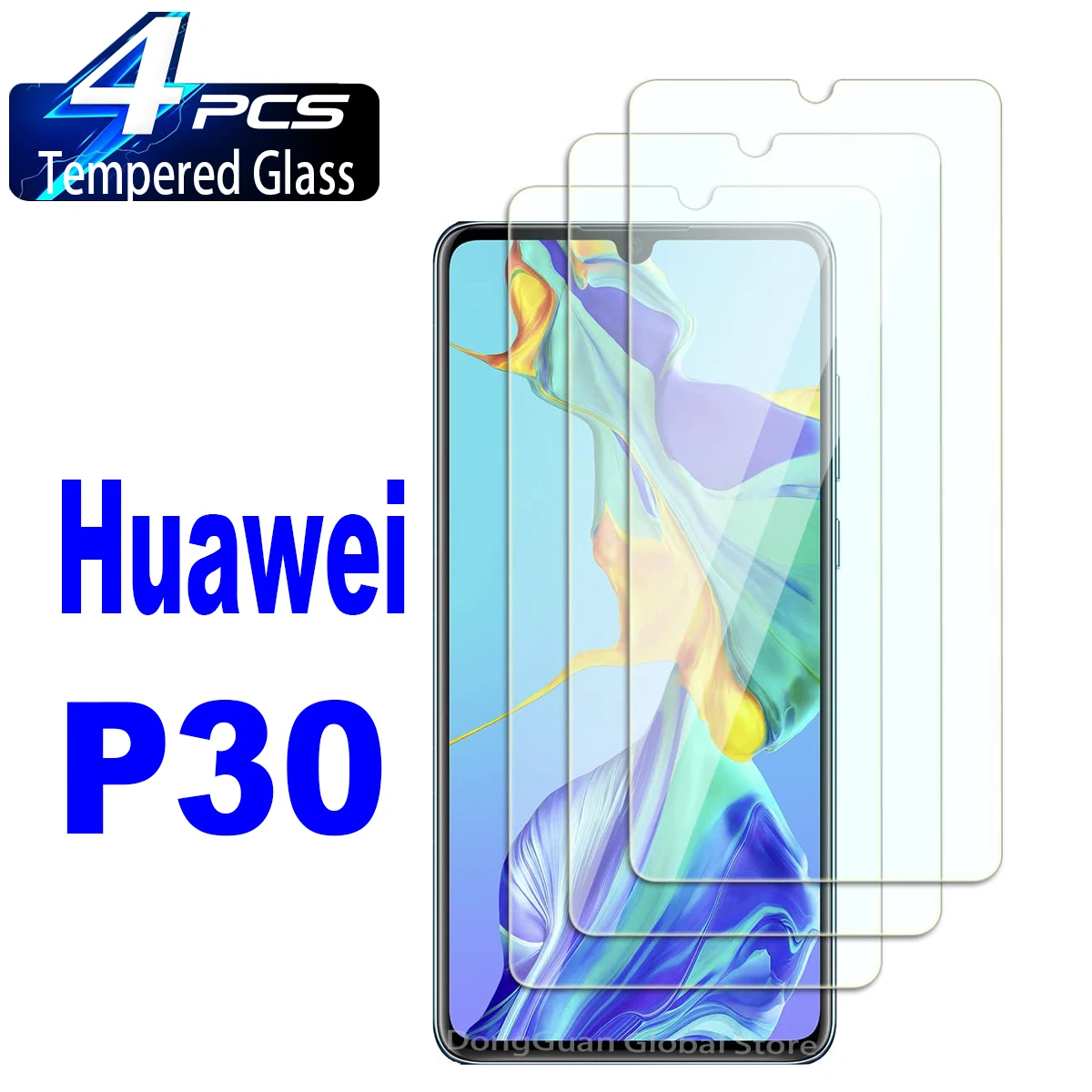 Proteggi schermo HD per HuaWei P30 2/4 pezzi in vetro temperato 9H