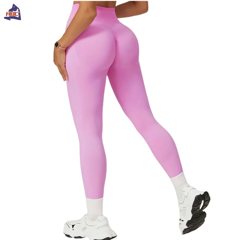 HBC Women Seamless Yoga Leggings High Waist Scrunch Butt Tights Compression Pant GYM Workout Pants Sports Fitness Leggings 2