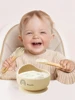 3PCS Custom Baby Feeding Set Spoon Fork BPA Free Silicone Suction Bowl For Toddlers Self Feeding Training Children's Tableware 5
