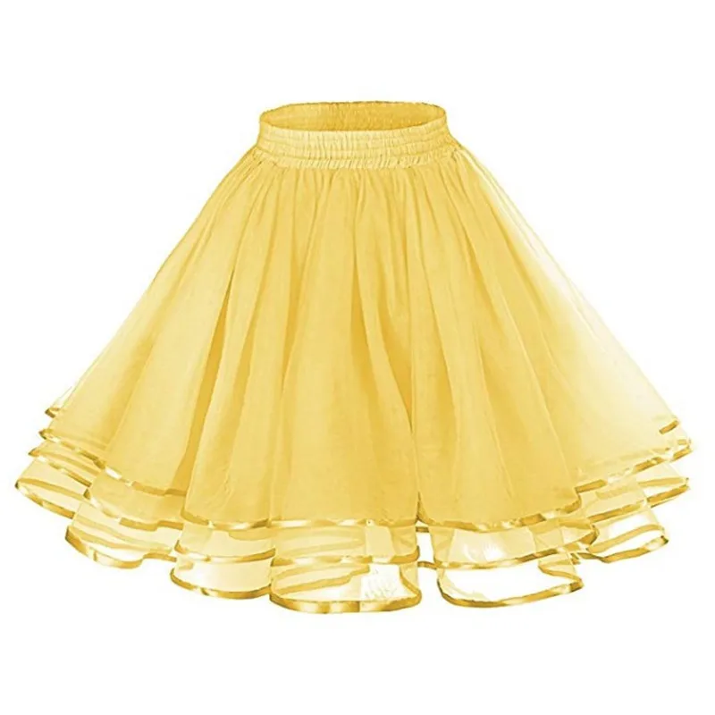 Women Tutu Skirt Versatile Stretchy Mini Flared Casual Skirt Ballet Performance Elastic Waist Tulle Petticoat Skirts 50 cm tulle tutu skirt,petticoat skirt,petticoat underskirt