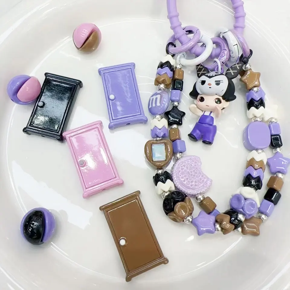 Kawaii Colorful Door Beads For Jewelry Making Handmade Beadable Pen DIY Decorations Phone Chain Keychain Car Hanging Accessories