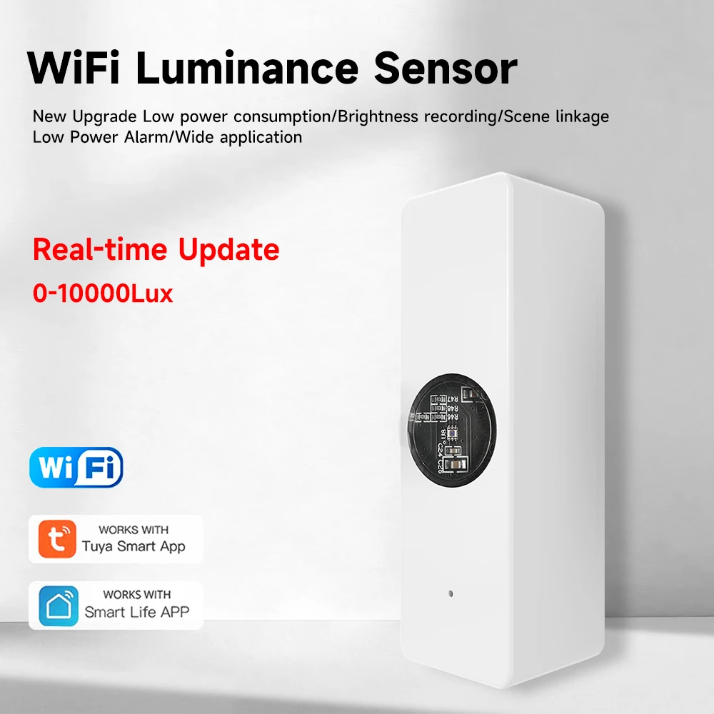 Tuya WiFi Light Sensor Luminance Sensor Illumination Brightness Detector Home Automation with Smart Life Device Linkage Tuya