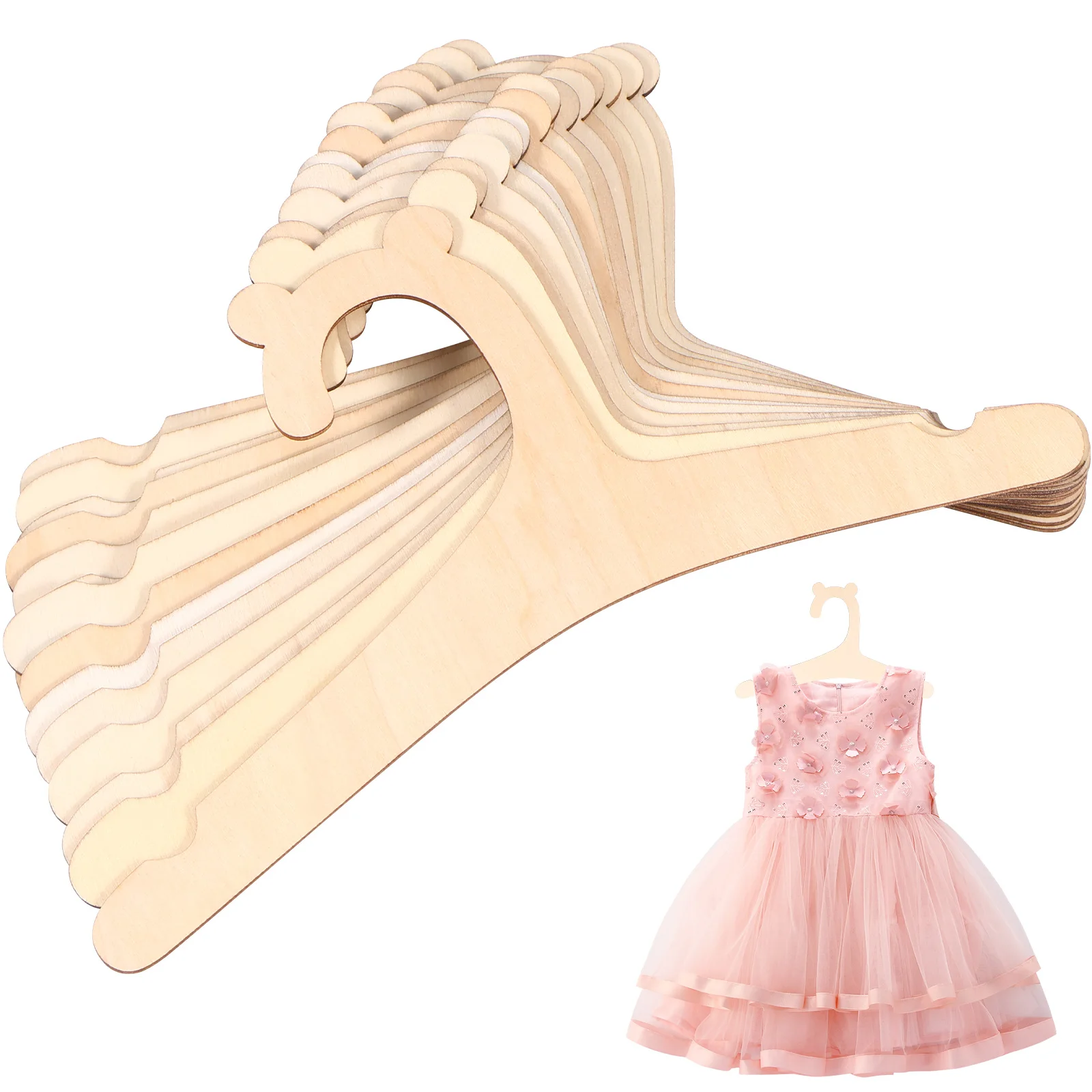 Wooden Kids Hangers Set for Nursery Closet Organization