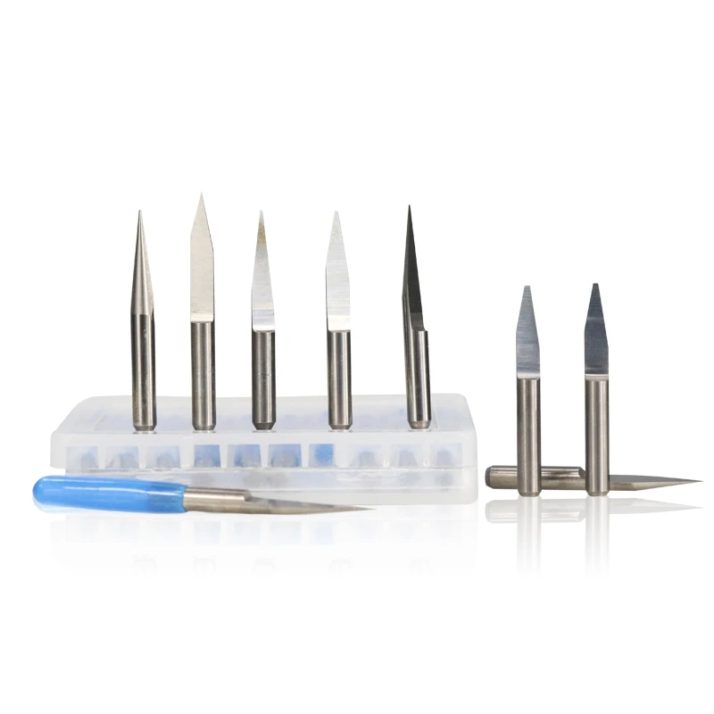 20Pcs CNC V-Shaped Bit Carbide PCB Engraving Bits 3.175mm CNC Router Bit 10/15/20/30 Degree Milling Cutter Tools