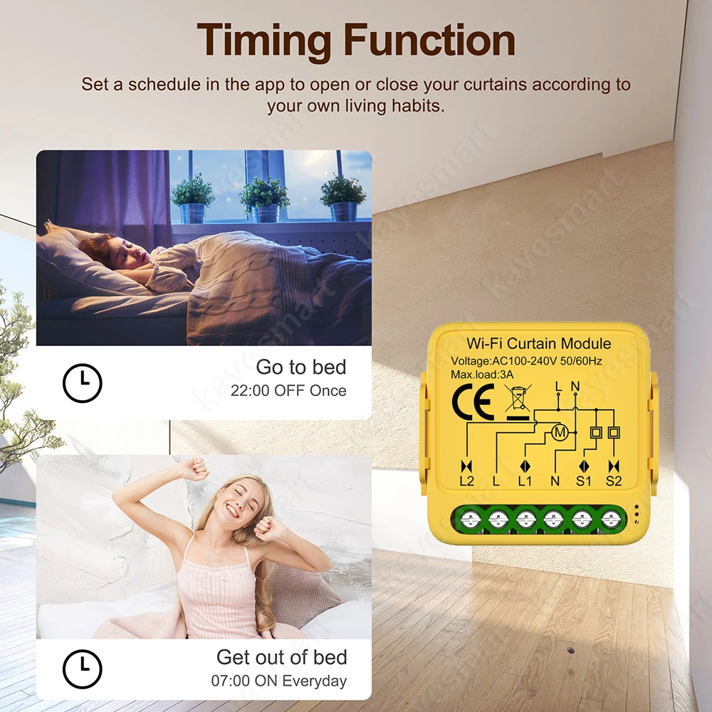 tuya smart life wifi modulo cortina interruptor 03