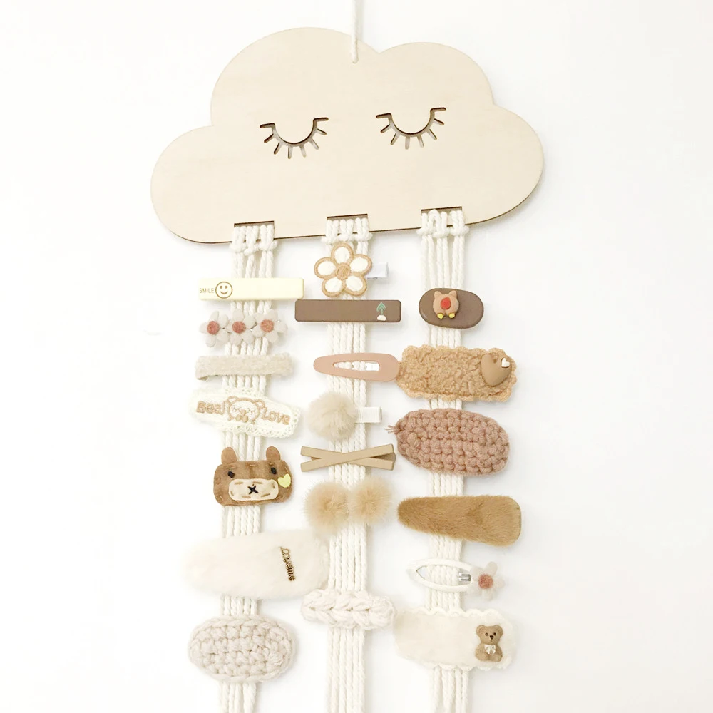 Diy Baby Hair Accessories Holder Cloud Wooden Adult Children Hair Clip