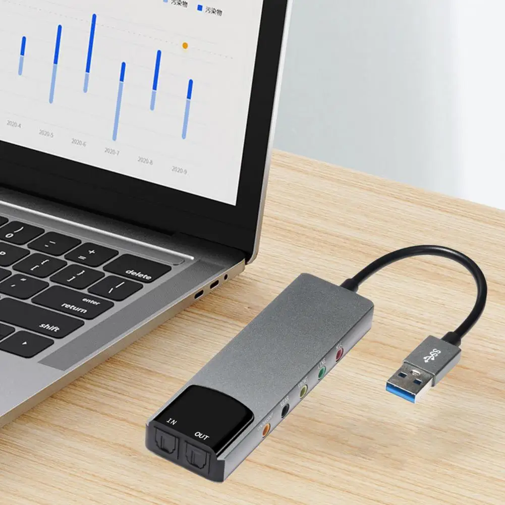 컴퓨터용 외부 다기능 지지대 Ac-3, 고품질 USB 광섬유, Spdif 사운드 카드