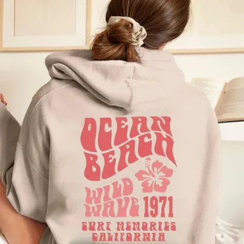 2025 Fashion Trend Ocean Beach Hoodie; Casual Hoodie Tumblr Sports T-shirt; Trendy Loose Hoodie 5