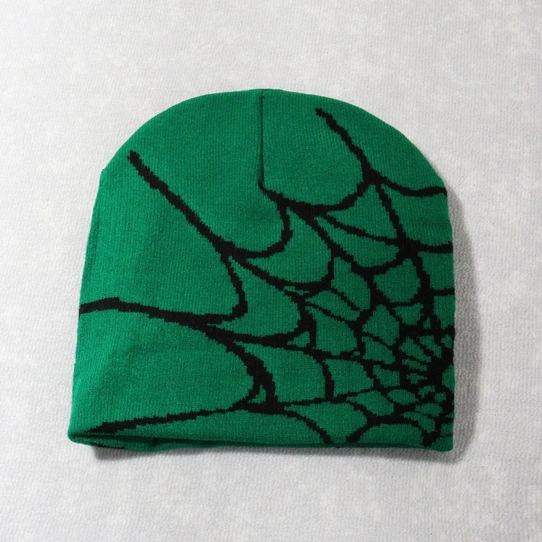 Stricken Spinnennetz Design Hut Skullies Beanies für Männer Frauen Pullover Pile Cap Y2k Goth Warme Beanie Hüte Neue Hip-hop Street Cap – Detail 19