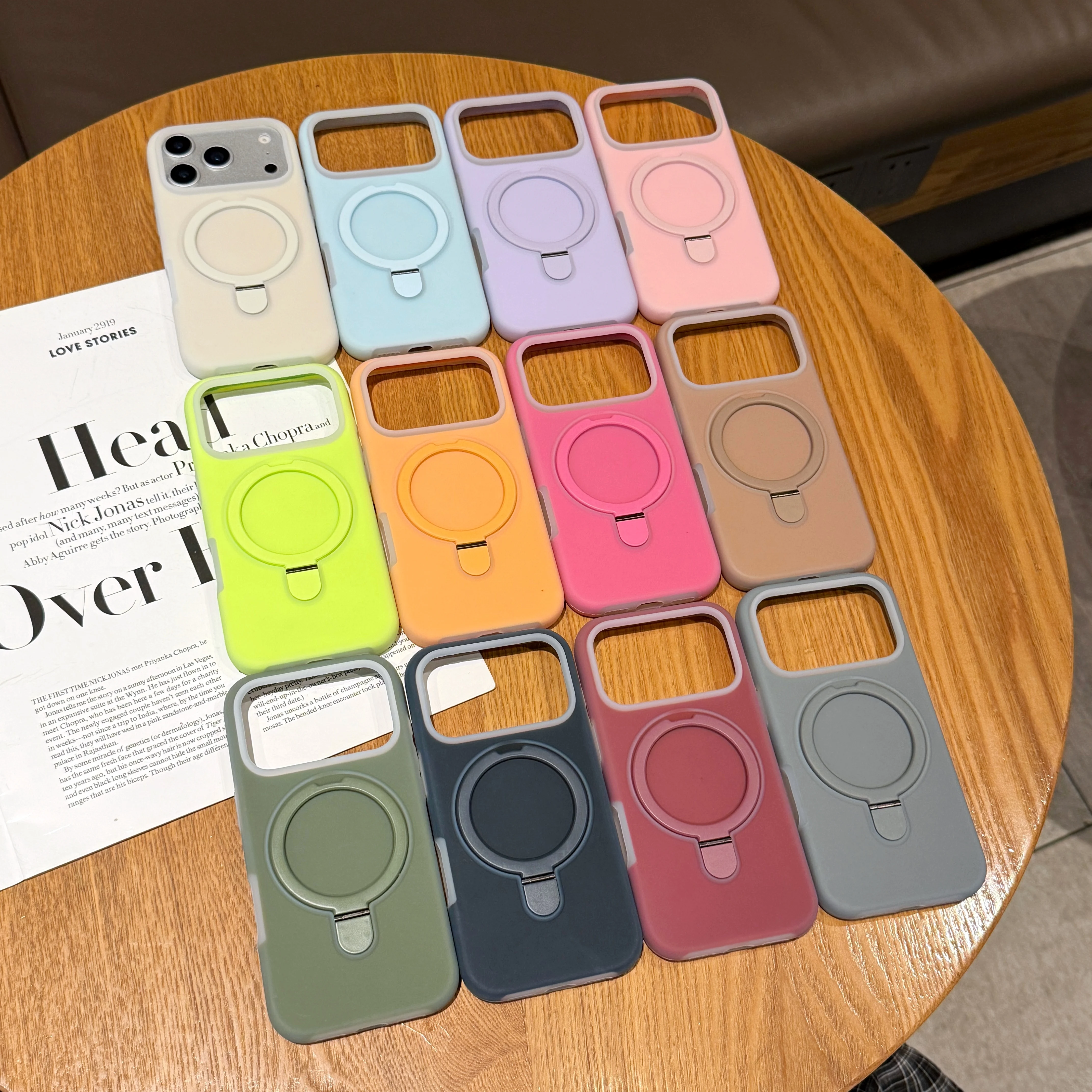 Magsafe Wireless Charging Stand Holder with Kickstand - Neon Silicone Shockproof Case