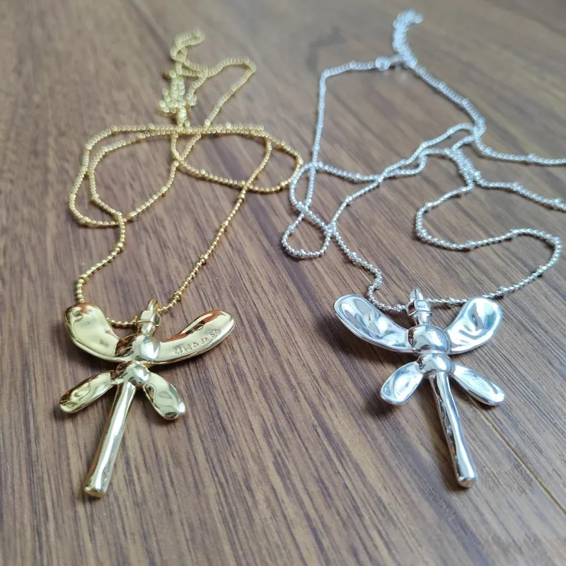 

Popular Spanish original fashion electroplating 925 silver double chain butterfly necklace exquisite jewelry gifts