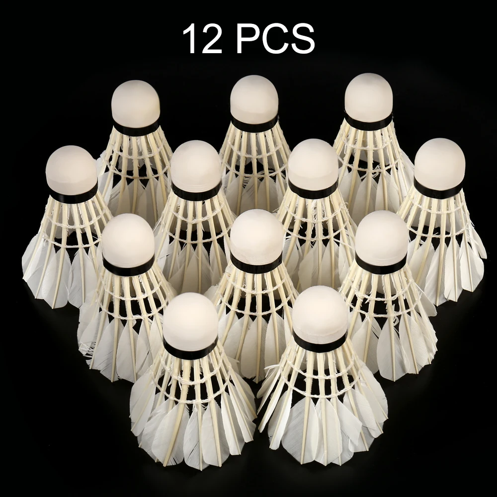 12 Pieces Badminton High Speed Goose Feather for Indoor Outdoor Sports badminton shuttlecock,badminton ball,feather shuttlecock