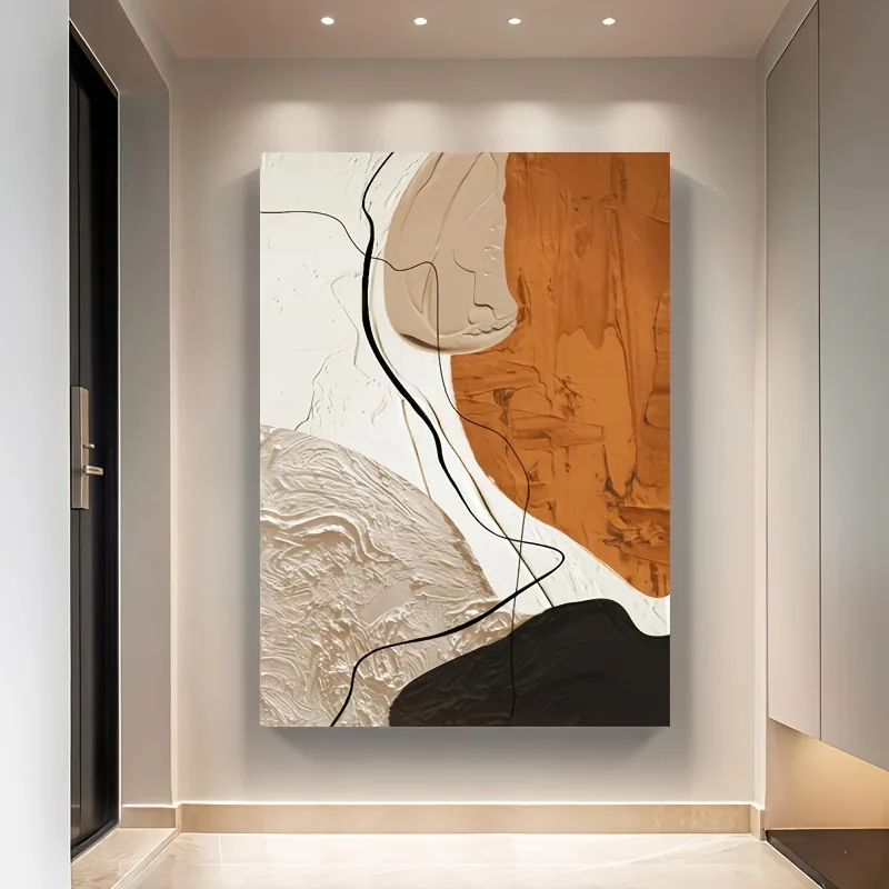 Quadro 2D su tela con arte astratta a linee, senza cornice per l'arredamento moderno di casa e spazi creativi. Regalo perfetto per le festività - immagine 2