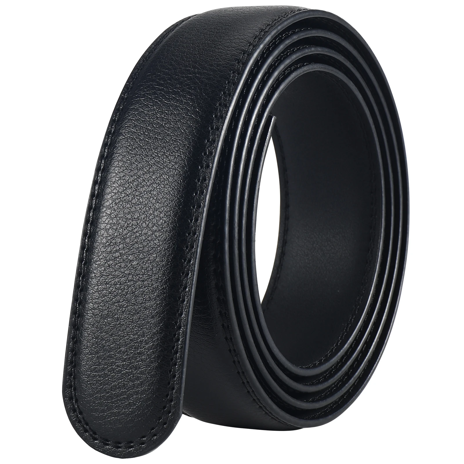 110-130 cm Luxury Men's Automatic Buckle Only With Body Belt Body Belt Leather Belt Without Buckle Cowhide Belt Black Men's Jean