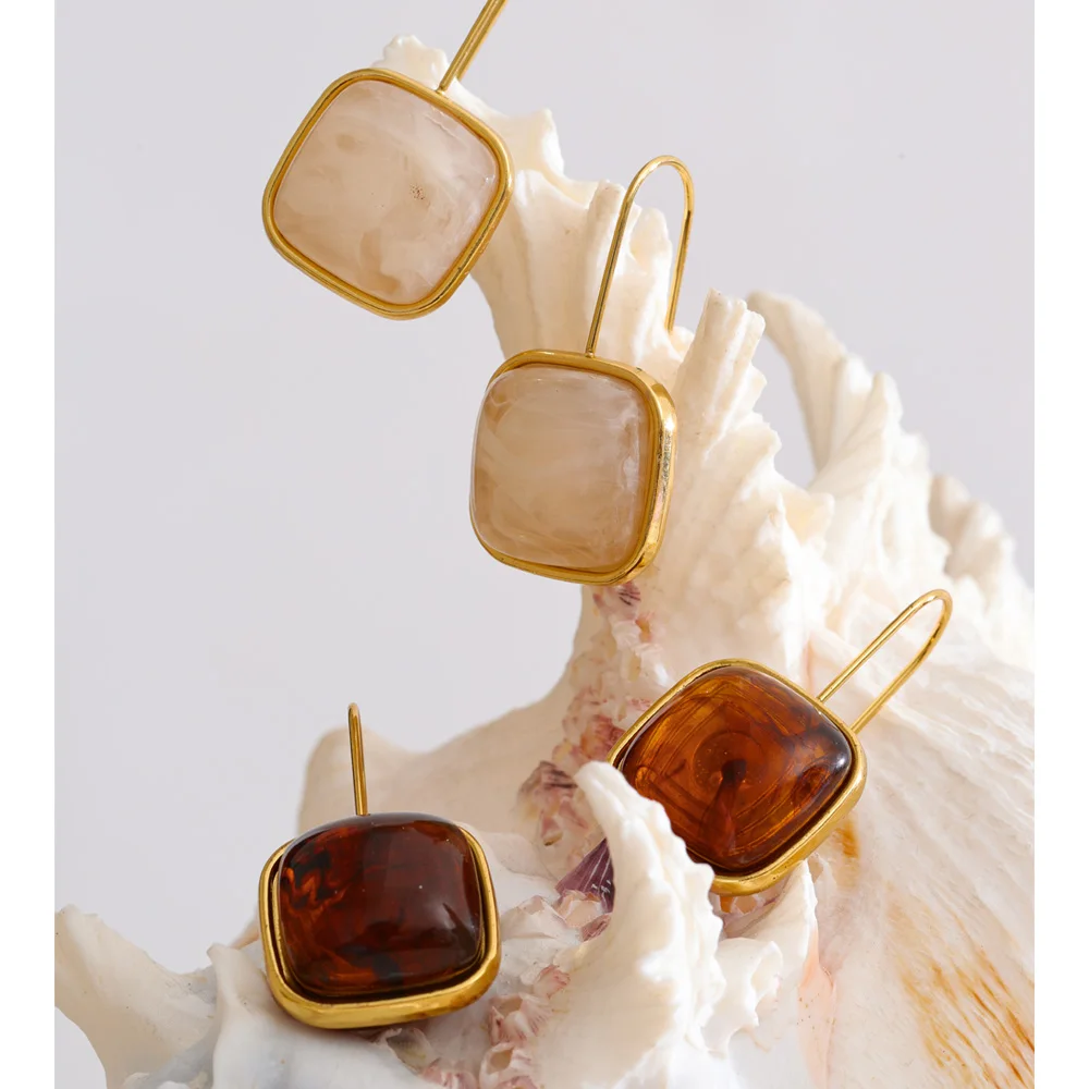 Yhpup Earrings Drop Resin Daily Accessories