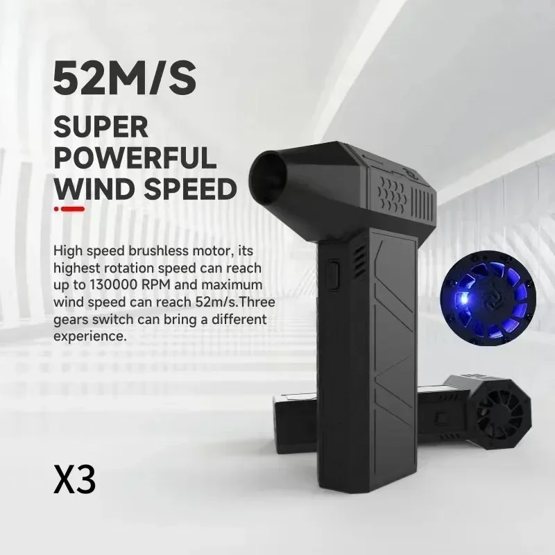 Xiaomi Mijia New X3 Violent Blower Mini Turbo Jet Fan Handheld Brushless Motor 130000 RPM Wind Speed 52m/s Multi Functional Fan 5