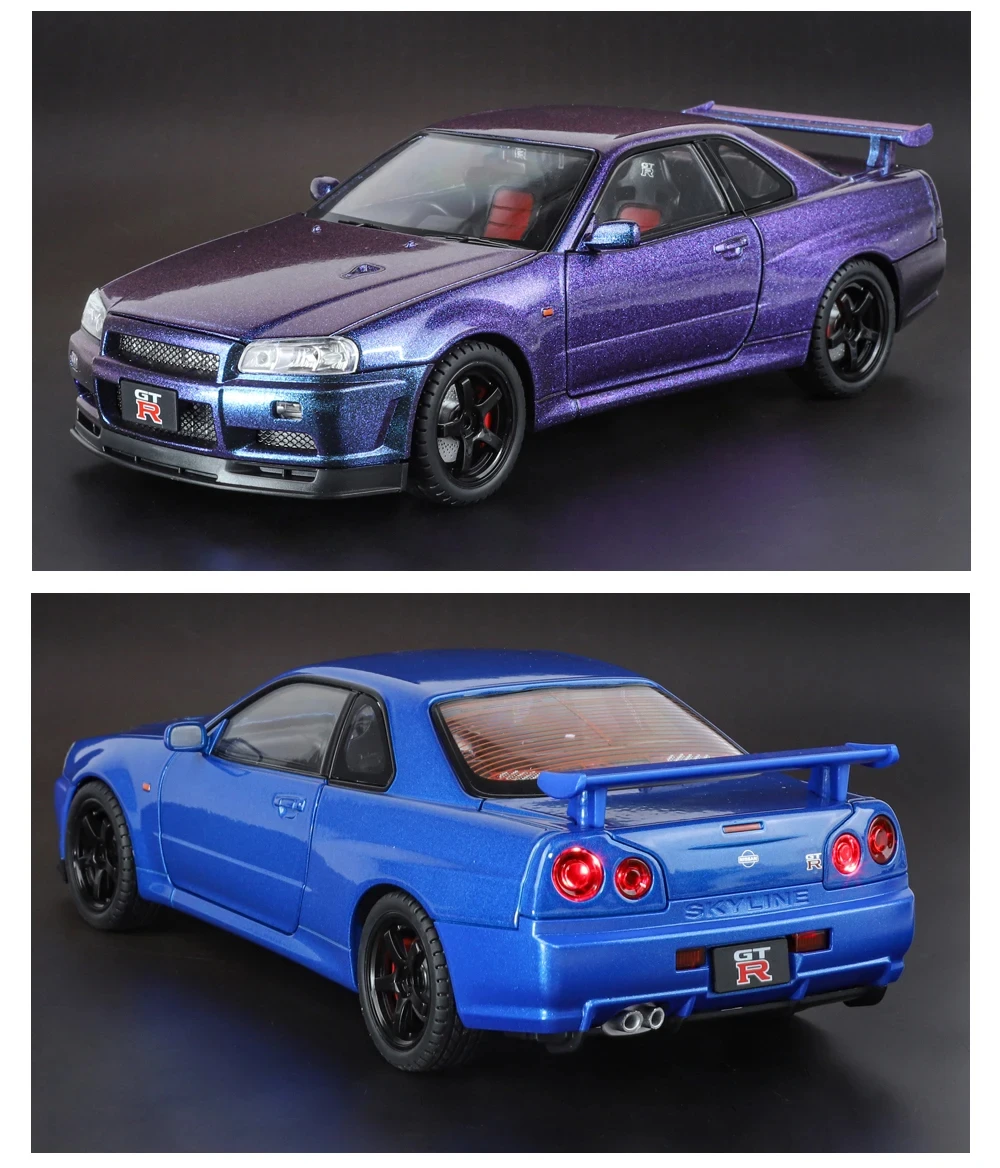 1/18 Skyline GTR R34 Legierung Modell Auto Spielzeug Diecasts Casting Sound und Licht Auto Spielzeug Für Kinder Fahrzeug – Detail 17