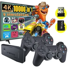 M8 Video Game Consoles 4K 2.4G Double Wireless 10000 Games 64G Retro Classic Gaming Gamepads TV Family Controller For PS1/GBA/MD
