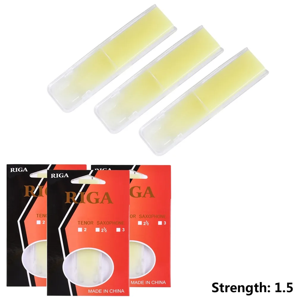 Durable 3-pack Resin Resin Reeds Strength 1.5 Tenor Sax Reed 2.0 2.5 Resin Synthesis Useful Yellow Nice Practical