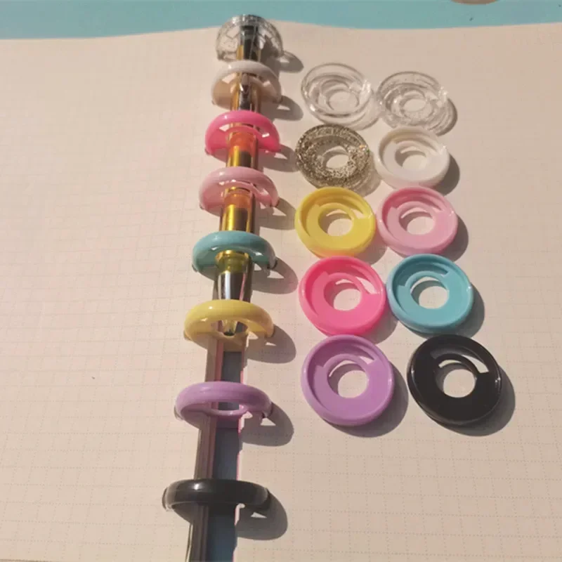 100PCS 28MM Plastic Binding Rings Pen Insertable Binding Buckle Mushroom Hole Notebook Accessories Storage CD