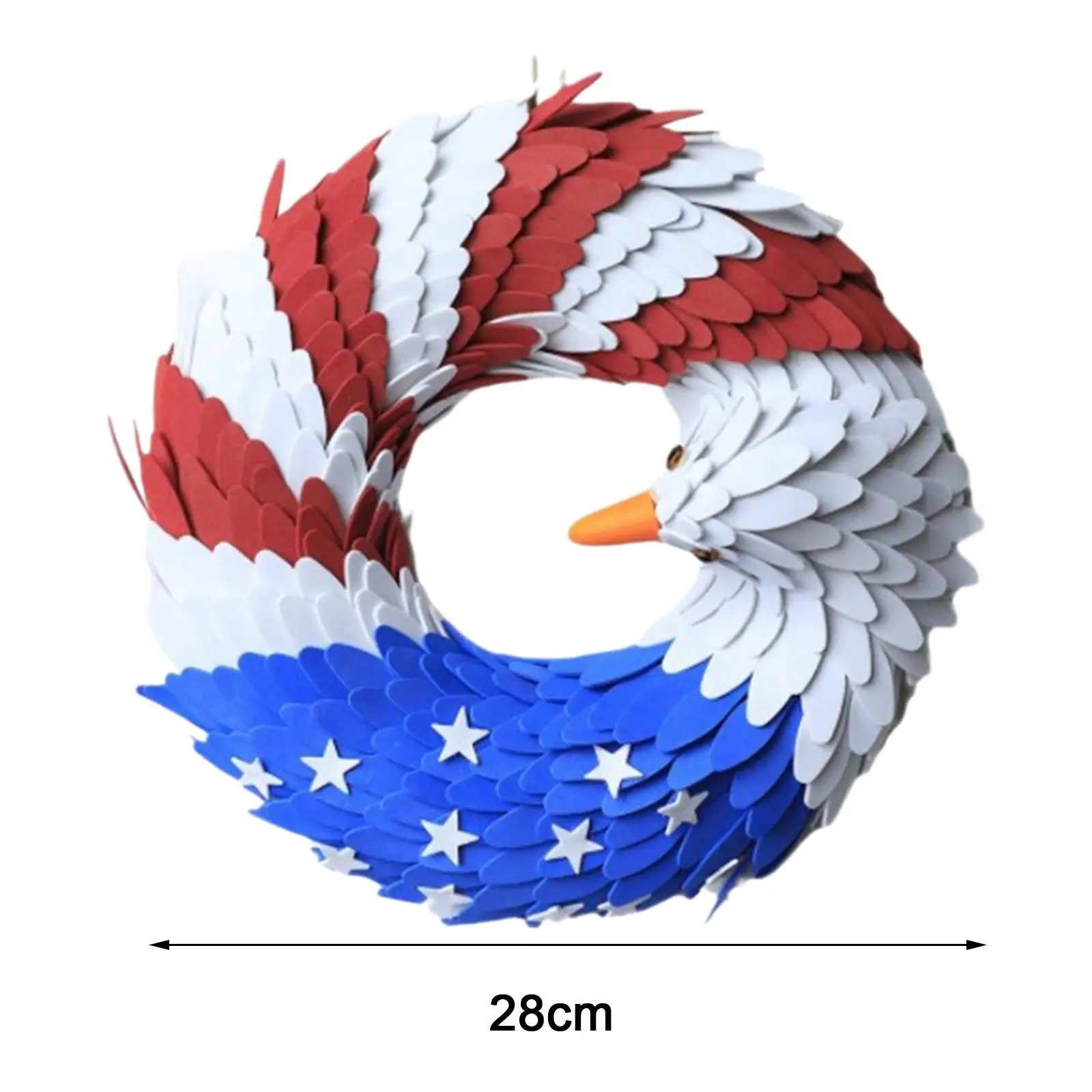American Eagle Patriot 7 Month 4TH Wreath Decoration Wall Artificial Wreath for Club Memorial Day Holiday Festival Housewarming