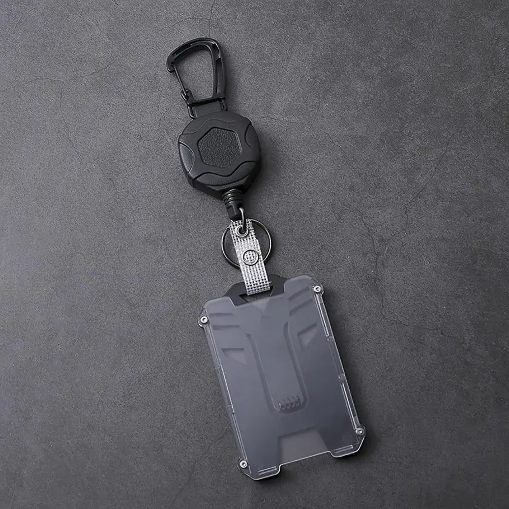 

Keychain with Retractable Cord Heavy Duty Stainless Steel Id Badge Holder with Retractable Reel Vertical Lanyard Durable