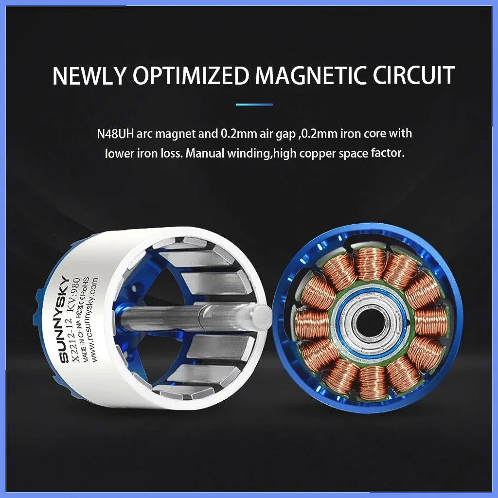 SUNNYSKY X2212 Brushless Motor 980KV/1250KV/1400KV/2450KV for RC Airplane Drone with Original Box thumbnail 4