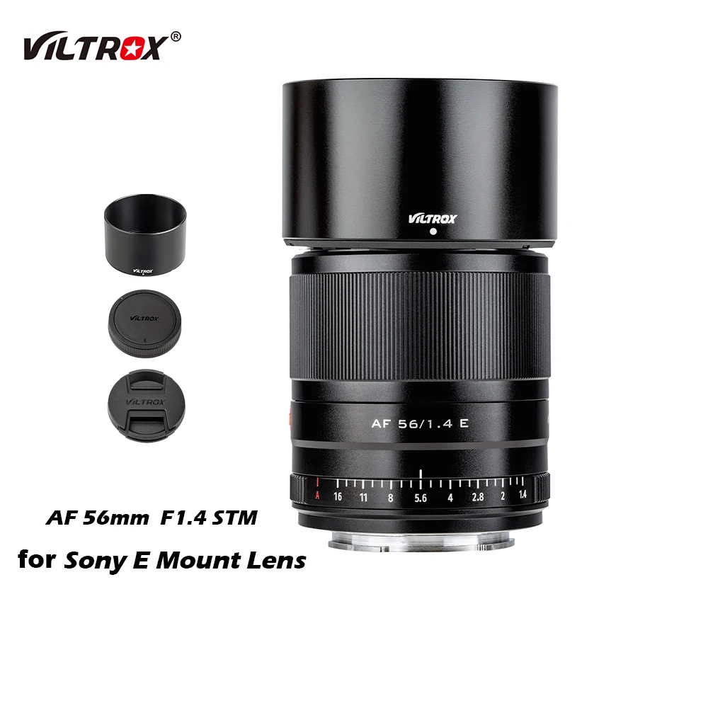 

Объектив Viltrox 56 мм F1.4 с автофокусом, основной объектив с большой диафрагмой, фото объектив для Sony E-mount объектив A7R IV A7III A6600 объектив камеры