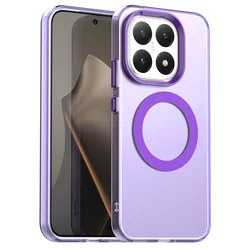 Magnetic Wireless Charging Case with Candy Colors and Transparent Back Shell - Xiaomi 17 pro (Purple)