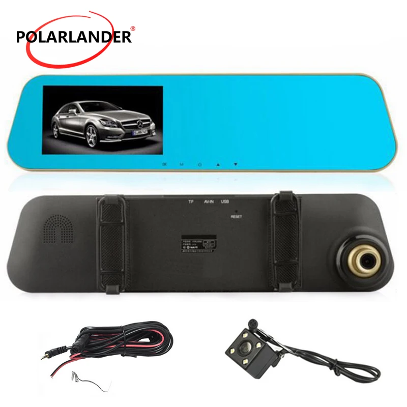 Car DVR Dash Cam Dual Lens Rearview Mirror 4.5inch Full HD 1080P Video Recorder DVR Auto Registrator Camcorder Dash Camera