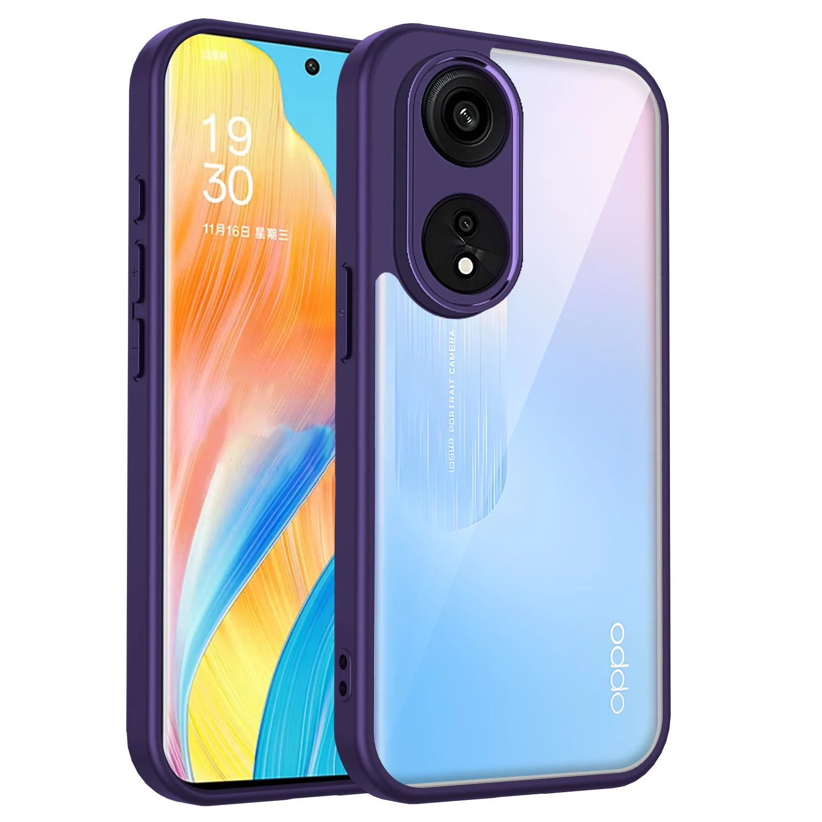 Clear Matte Back Cover with Cushion Silicone Bumper - Durable Phone Case