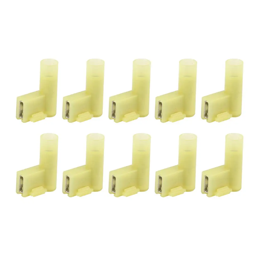 

10pcs Yellow Flag Shaped Female Insulated Wire Crimp Terminal Nylon Connector