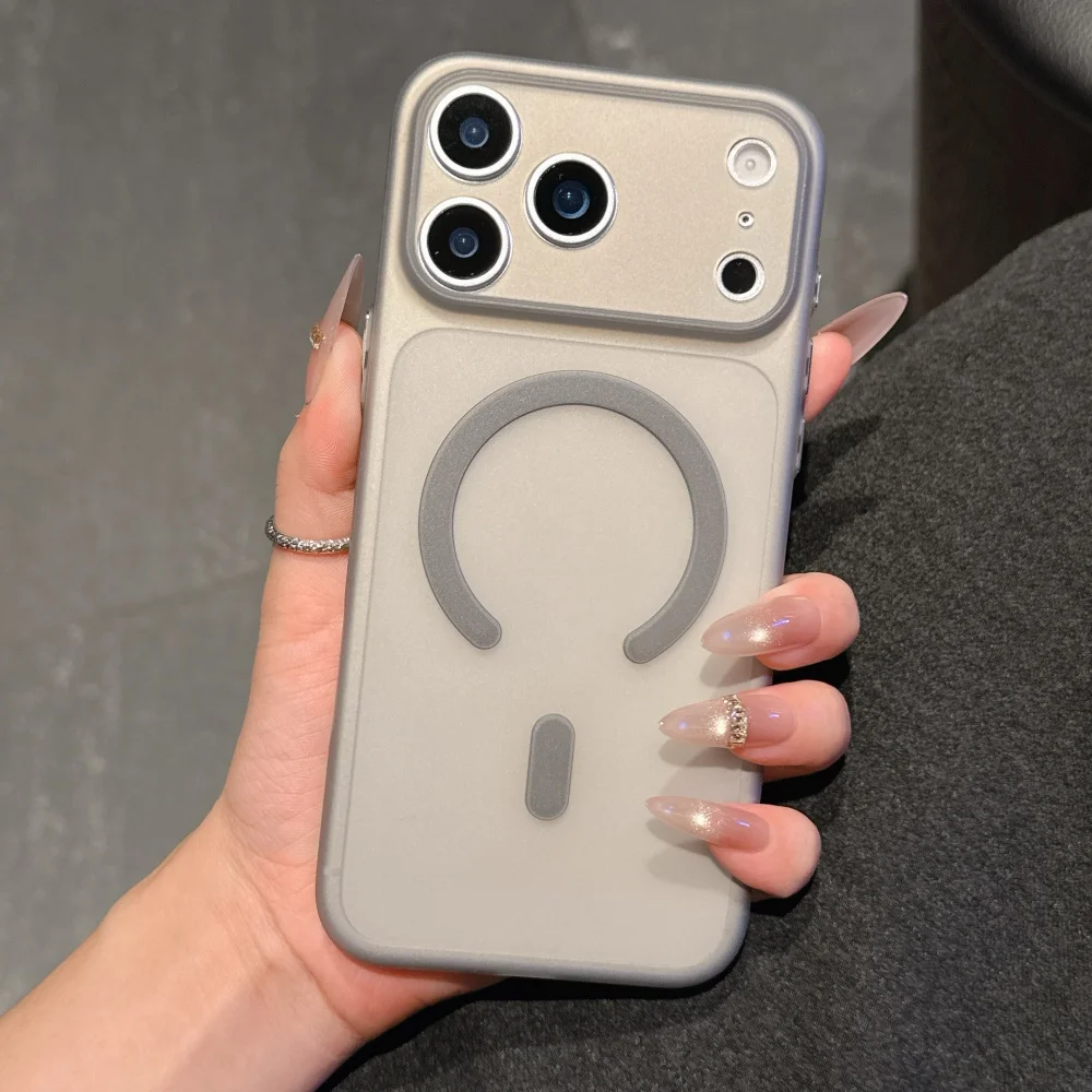 Matte Soft TPU Magnetic Shockproof Phone Case with Wireless Charging Compatibility