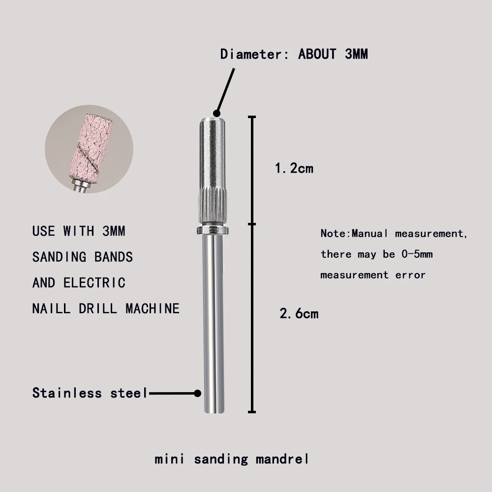 3mm Nail Sanding Bands 80/120/150/180/240 Grit Mini Drill Bit Electric Nail File Accessory Polishing Manicure Tool nail art tools nail drill bit nail drill bits nail manicure tools nail drill set nail drill kit nail sanding bands