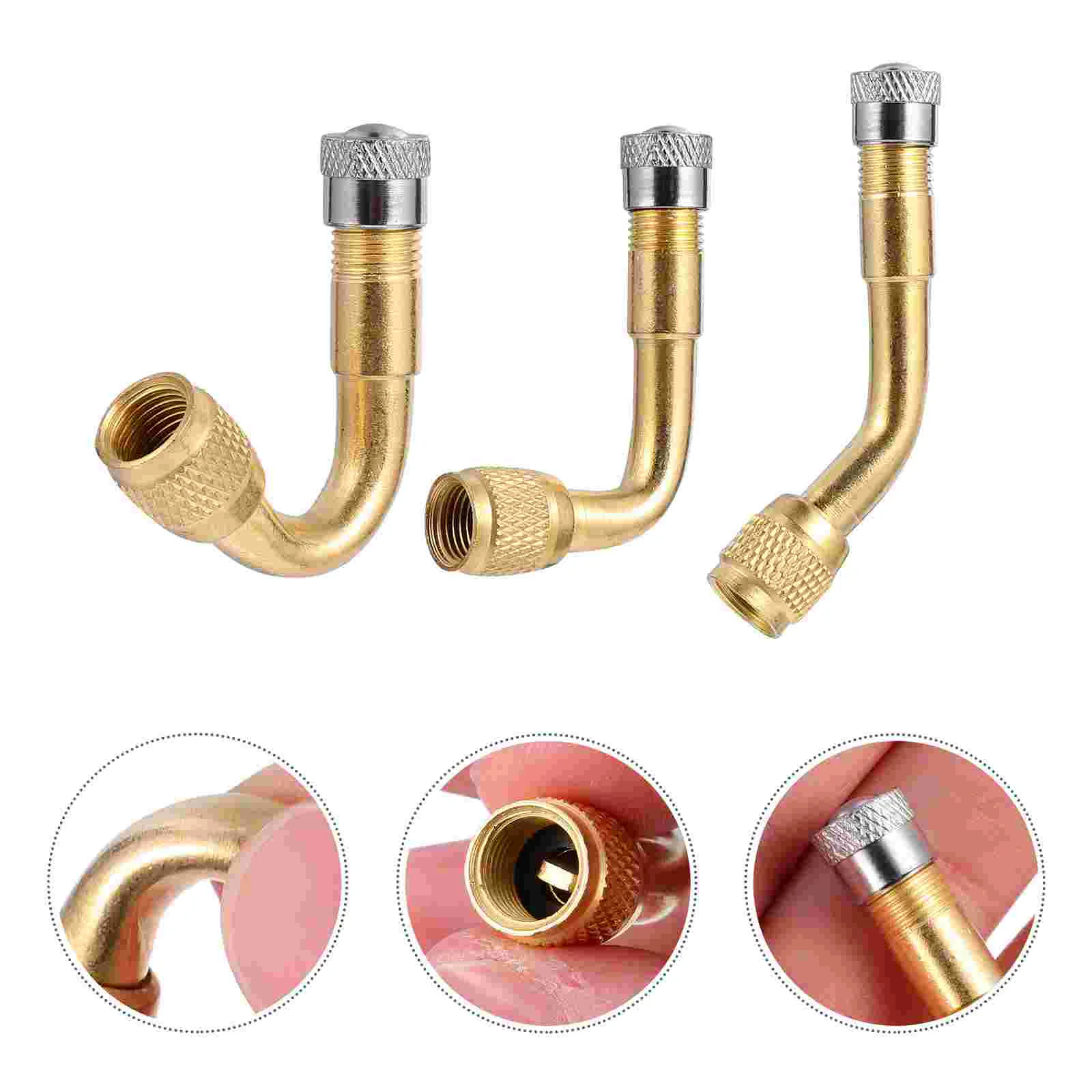 

3 Pcs Valve Lengthen Motorbike Adaptor Multifunction Tyre Copper Stem Extension Adapters Stems Tire Extenders