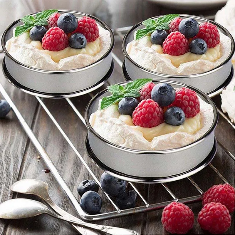 5-Piece Stainless Steel Muffin and Tart Baking Rings Set