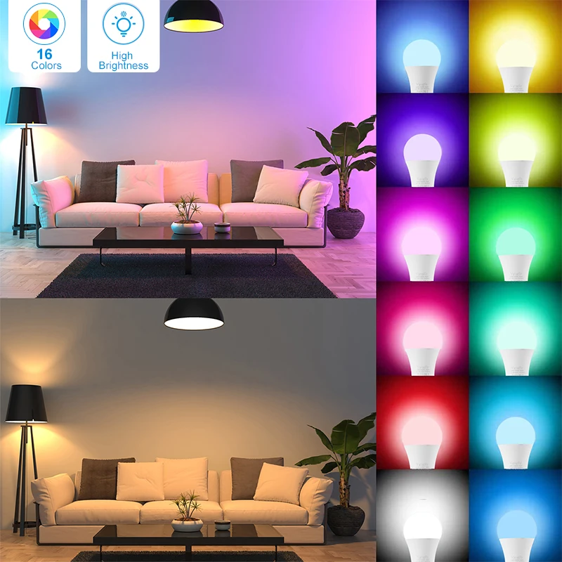 E27 LED RGB Bulb Lights 9W 15W RGBW Light 110V LED Lampada 16 Colors 24 Key IR Remote Control Lamp 220V Base Household Led Light