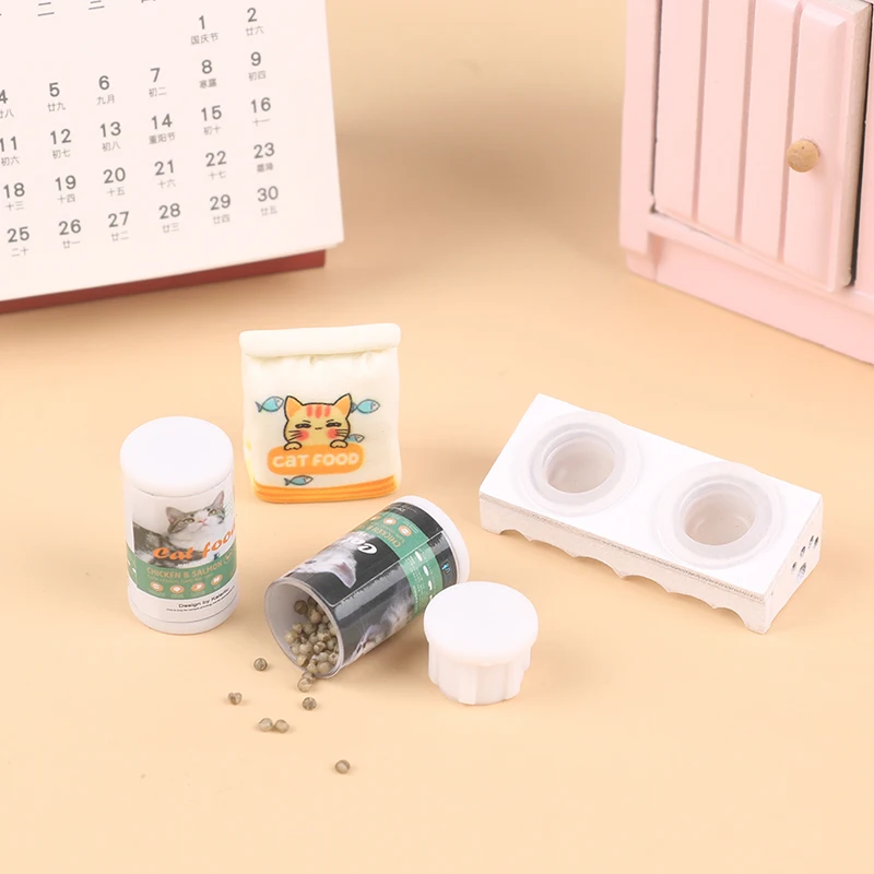 

1/12 миниатюрный кукольный домик, еда для кошек с тарелкой, имитация кукольного домика, игрушки, кукольный домик, аксессуары для украшения дома