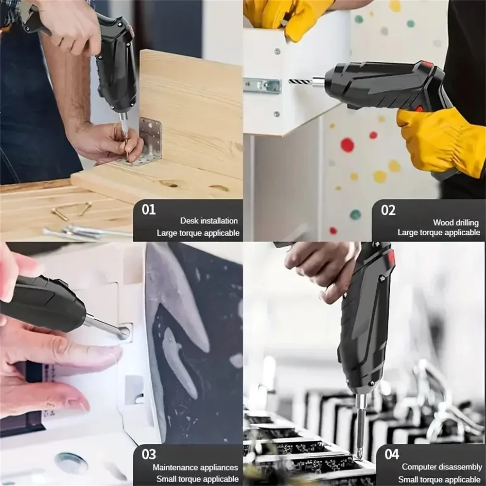 Cordless Electric parafusadeira Screwdriver Rechargeable Lithium Battery Mini Drill 3.6V Power Tools Set Household Maintenance 3