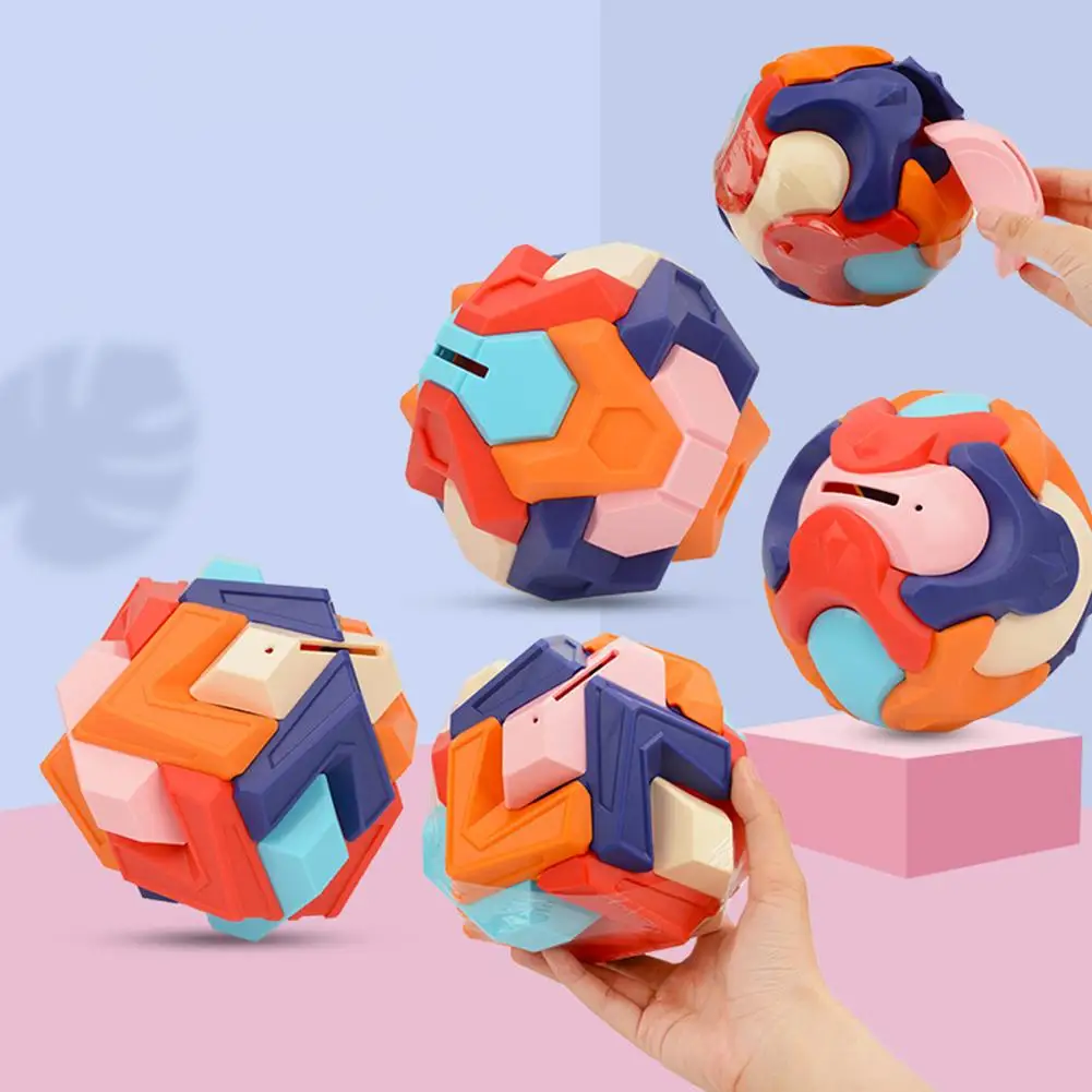 

Creative Ball Jigsaw Toy Assembled Ball Early Education Deformation Puzzle Piggy Bank Toy