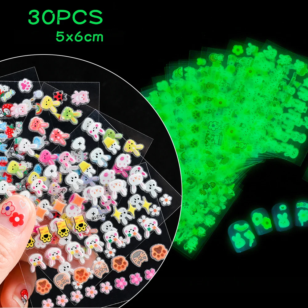 

30 шт./набор, самоклеящиеся наклейки для ногтей