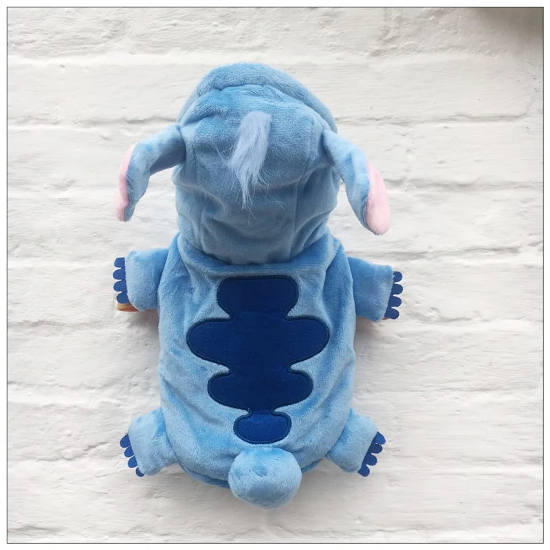 Autumn Winter Cartoon Pet Clothing Stitch Same Style Cat And Dog Clothing Two Leg Pet Transformation Warm Cotton Clothe
