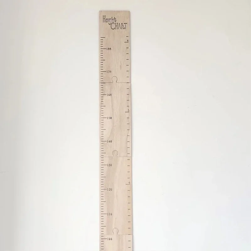 Nordic Wooden Kids Height Growth Chart Ruler Baby Children Height Gauge Room Decoration Wall Meter Measurement Stickers 60-210CM