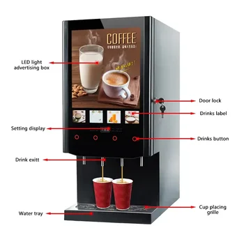 Distributore Automatico di Caffè Commerciale 40S SUPIN, Erogatore di Bevande Calde Istantanee, Preparatore di Tè al Latte per Ufficio, Hotel, Negozio