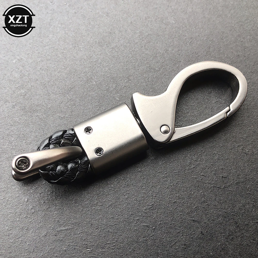 Elegant Leather Cord Horseshoe Key Ring Keychain