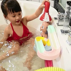 Jouets de bain pour bébé, tuyau de douche arc en ciel, canards jaunes, pistes coulissantes, jeu d'eau éducatif pour salle de bain, cadeau pour enfant, nouvelle collection 